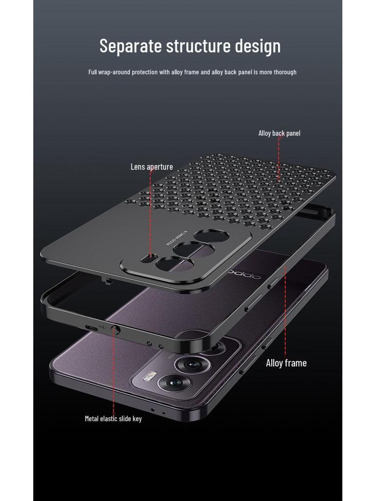 OPPO Reno12 Pro Aluminum Honeycomb Heat Dissipation Phone Case