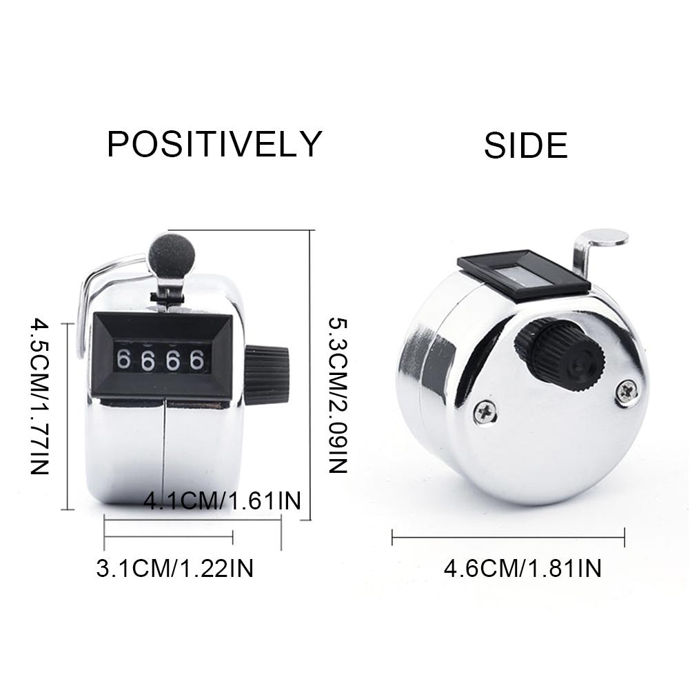 1-10 st Metall Handhållen Räknare 4-siffrig Nummerräknare Klickräknare för Räkning Stickning Coaching Fiske Pitchräknare