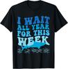 I Wait All Year For This Week Funny Shark Lover 2025 Ocean T-Shirt Unisex T-Shirt