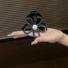 Korean Style Flower Pearls Shark Clip  Shiny Hair Claw Rhinestone Shark Clip  Headwear
