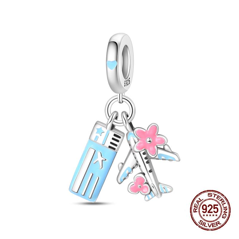 Klassischer Kupfer Eiffelturm Koffer Berühmte Sehenswürdigkeiten Charms Perlen Passend für 3mm Original Armbänder DIY Schmuck Geschenk