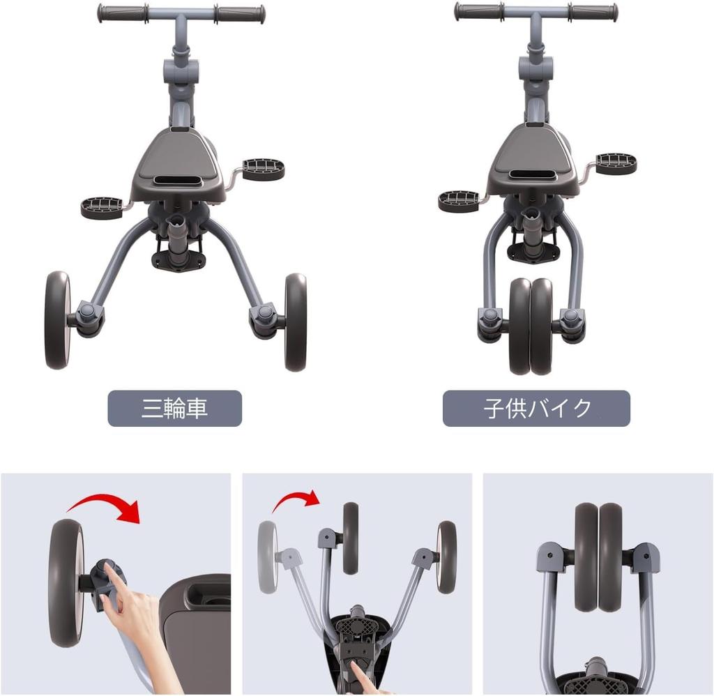 Bacany 7 in 1 Tricycle with Push Years Compact Riding Toddler Kids Celebration Seat Belt Included Children's Tricycle, Steps, Folding, Rod, Stylish,