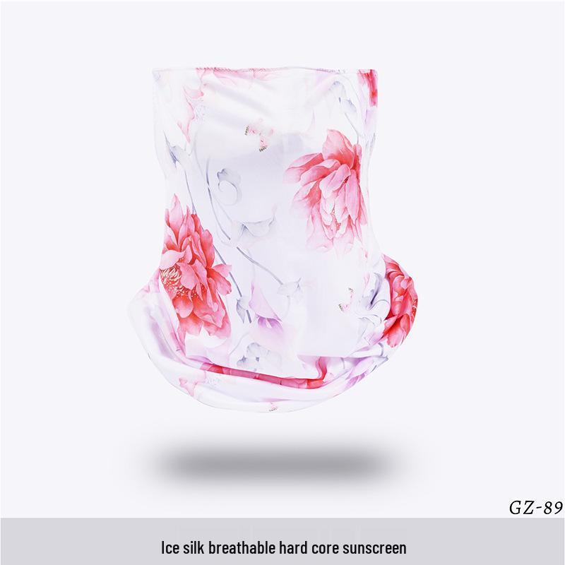 Ice Silk Ear-Hanging Face Mask - Breathable Sunshade & Neck Gaiter for Cycling & Sports