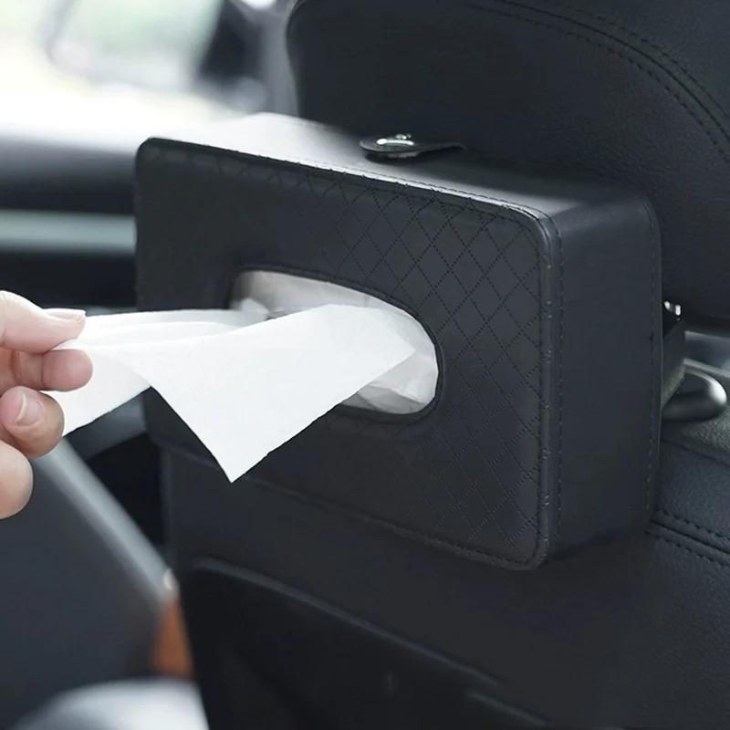 Creative Leather Car Napkin Holder Box Hanging Chair Back Tissue Box for Vehicle Interior Decor