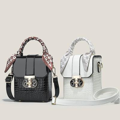 Μικρές τσάντες χιαστί για γυναίκες Trendy PU Δερμάτινο πορτοφόλι τηλέφωνο Τσάντες χειρός με ρυθμιζόμενο λουράκι κιθάρας