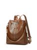 Large-Capacity Minimalist Multi-Pocket New Style Fashiable Versatile Women's Solid-Color Backpack
