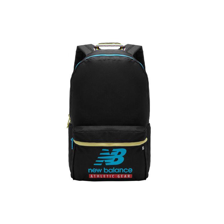New Balance Solid Color Versatile Zipper Closure Fabric Laptop Backpack Unisex Backpack Black Blue JABL1634-BM Black Blue