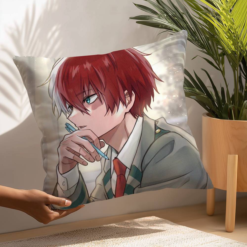 Kawaii Shoto Todoroki Chibi Pillow Case Plush Fabric Soft  Pillowcase Double Sided Print Cushion Cover Household Gifts