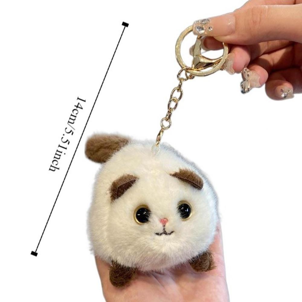 Squeezing Plush Black Cat Pendant 3D Eyes Cat Plush Keychain Room Decoration