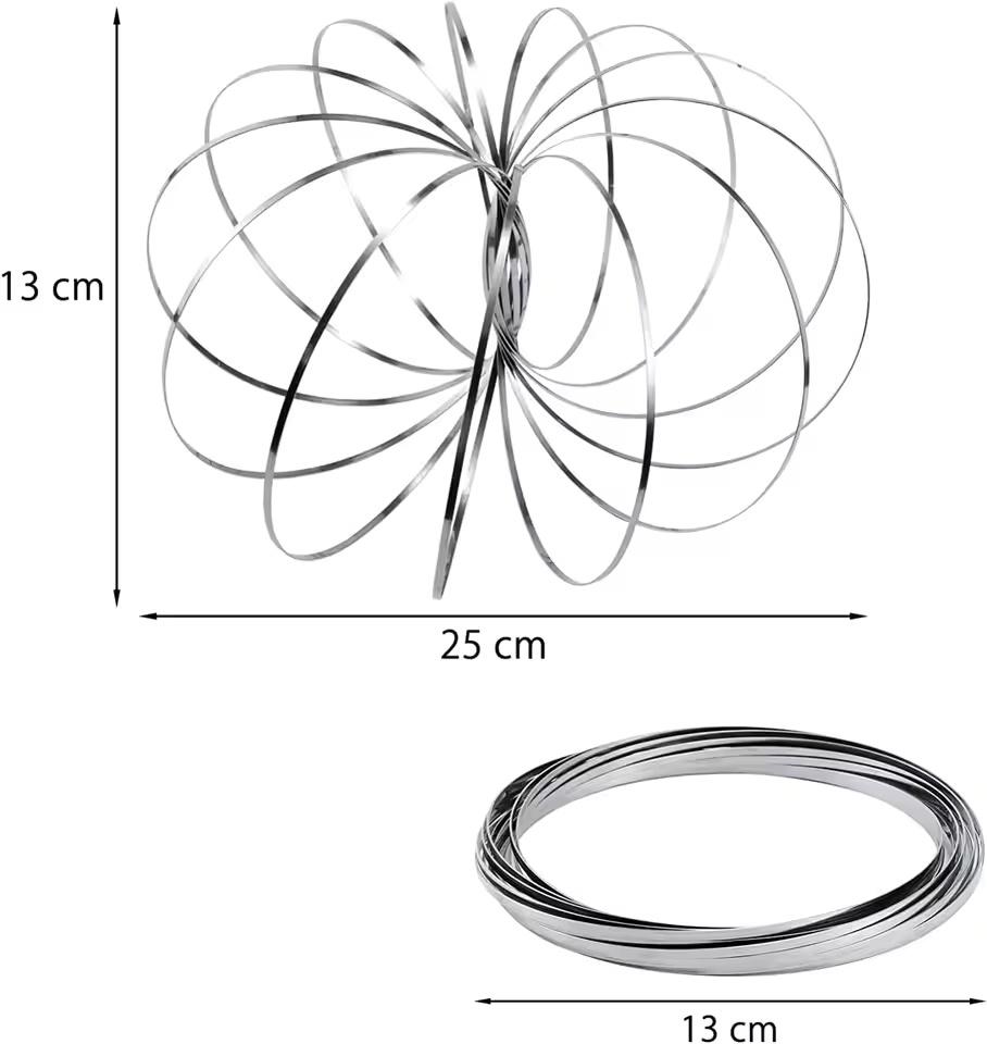 3D Magic Bracelet Pressure Release Sensory Flow Ring Dynamic Spring Toy Stainless Steel Flow Color Ring Children'S Fun Toys