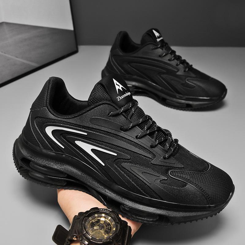 

Men s shoes 2024 new autumn breathable sports running shoes casual thick sole heightening wear-resistant men s dad shoes trendy shoes 44 чёрный