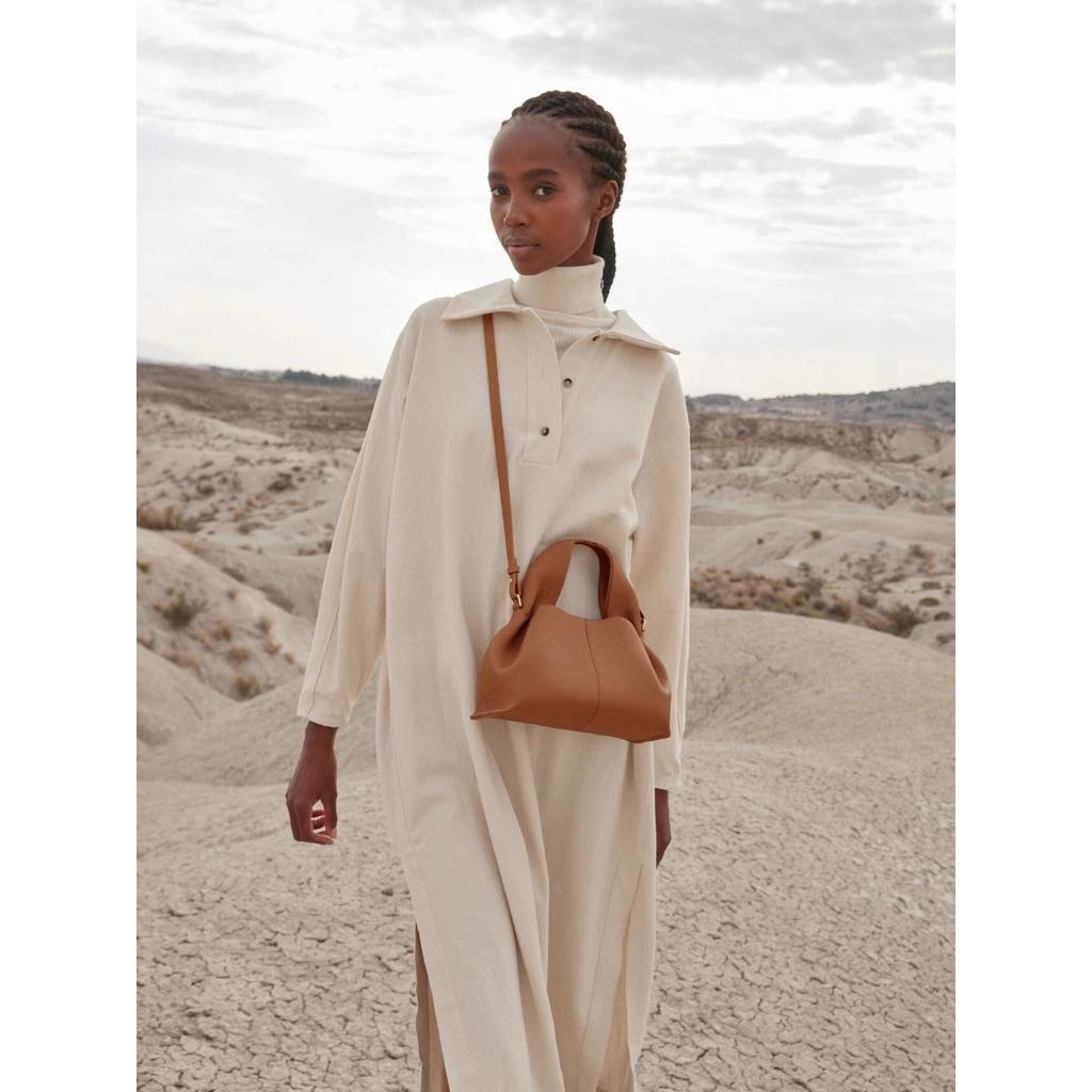 French Poleno Cloud Bag Women's Bag Niche High-end Sense Oblique Span Shoulder Handbag Women's Fashion Pleated Dumpling Bag