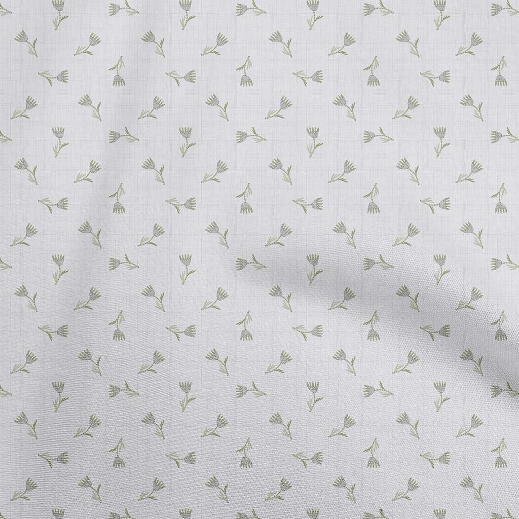 oneOone Cotton Flex Dark Olive Green Fabric Asian Floral Fabric For Sewing Printed Craft Fabric By The Yard 40 Inch