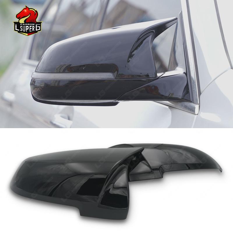 Compatible with BMW 5 Series F10 LCI Late Model, Left or Right-Hand Drive, Glossy Black Carbon Fiber Rearview Mirror Cover.