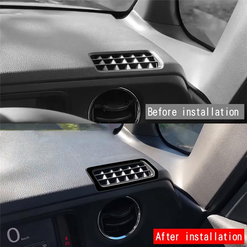 Car Dashboard A/C Air Outlet Trim Frame For Honda N-BOX 2024 Air Conditioner Air Outlet Cover Bright Black