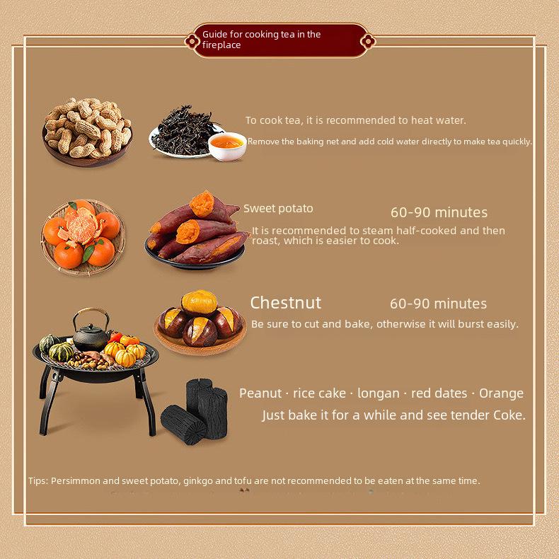 Portable Charcoal Stove: Indoor/Outdoor BBQ Grill & Heating Pot for Tea & Barbecue. Full Set Included.