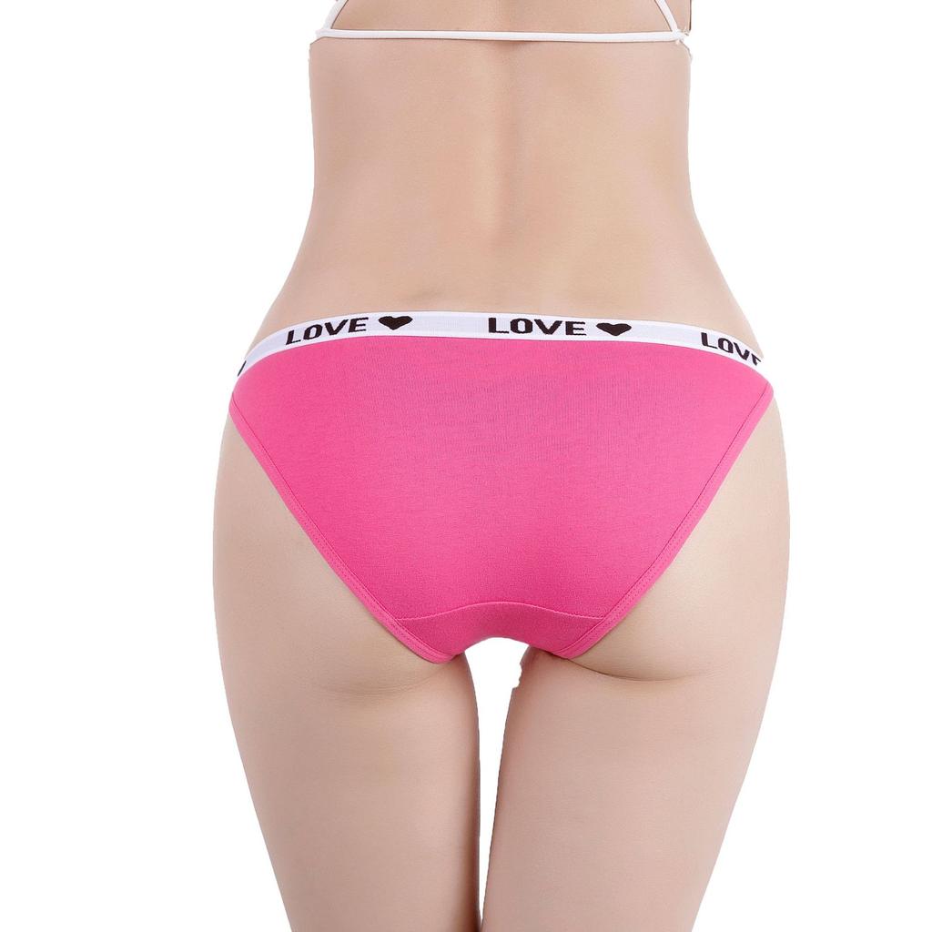 Cotton Underwear Women Sexy Low Waist Solid Color Briefs Panties 6 Pcs/lot
