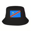 Custom Republic Of The Congo Flag Bucket Hat Unisex Women Outdoor Sun Summer Fishing Cap