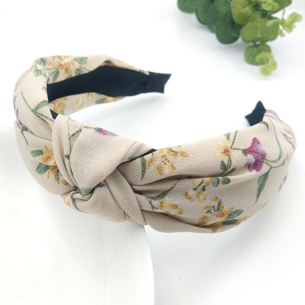 1 Pcs Fashion Printed Satin Wide Edge Cross Knotted Hairbands For Women Girls Party Hair Accessories