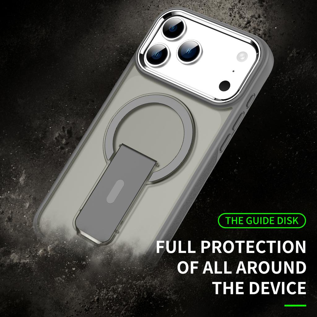 Desert Gold Folding holder magnetic phone case for iPhone 17 16 15 14 13 12 11 Pro Max Air Plus magsafe charging hard back cover