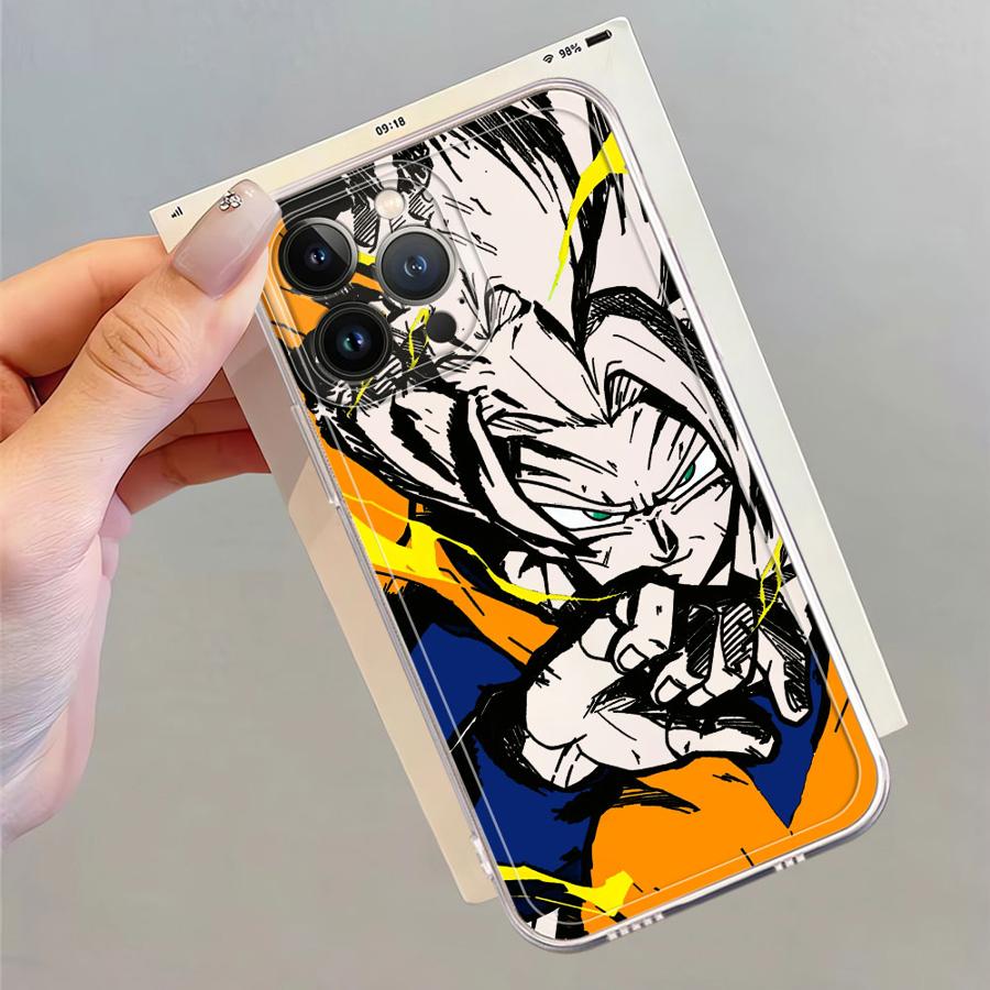 Case for iPhone 17 Pro Max 15 7 8 11 16 14 Plus Air 12 Mini 13 Pro XS Max XR Soft Phone Cover Dragon Bll Son Goku Vegta