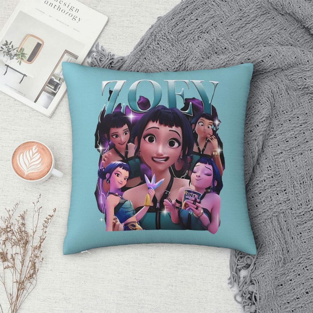 Kpop Demon Hunters Zoey Huntrix Pillowcase Polyester Cushion Cover Decor Pillow Case Cover Home Square 45X45Cm
