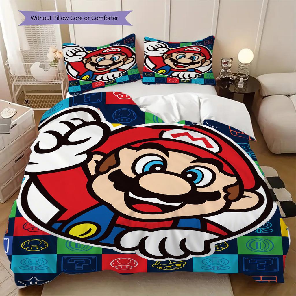 Mario Bros Print Soft Comfortable Duvet Cover, Children's Bedding Set Gift, Extra Large Size, Various Sizes Available LXR99