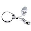 Retro Round Motorcycle Rearview Mirror Bend Rod Silver Side Mirrors Convex Motorbike Accessories Universal