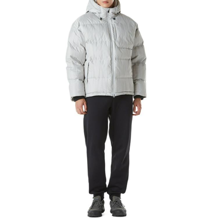 Asics Soft Comfortable Fitted Simple Hooded Down Jacket Men Jacket Silver-Gray 2031E871-020