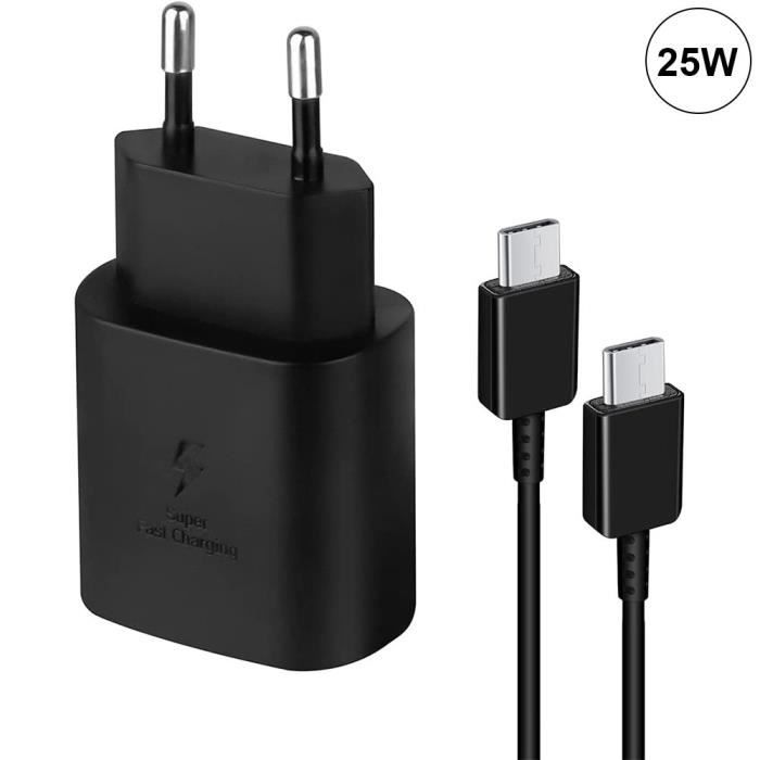 Chargeur Rapide 25W - E.F.CONNECTION - USB-C - Câble 1M - Compatible Samsung Galaxy