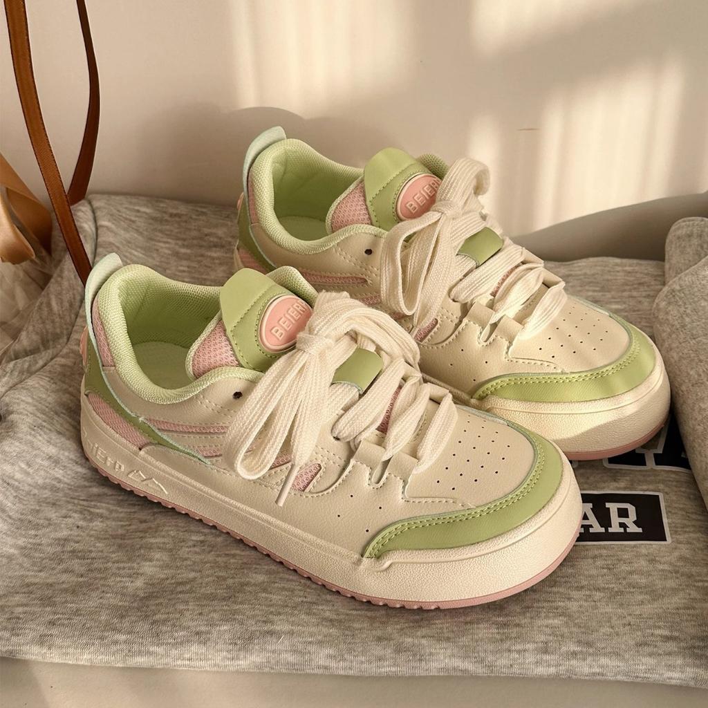 Shoes American retro thick baseplate shoes women's 2025 spring new Hong Kong style casual versatile bread little white shoes