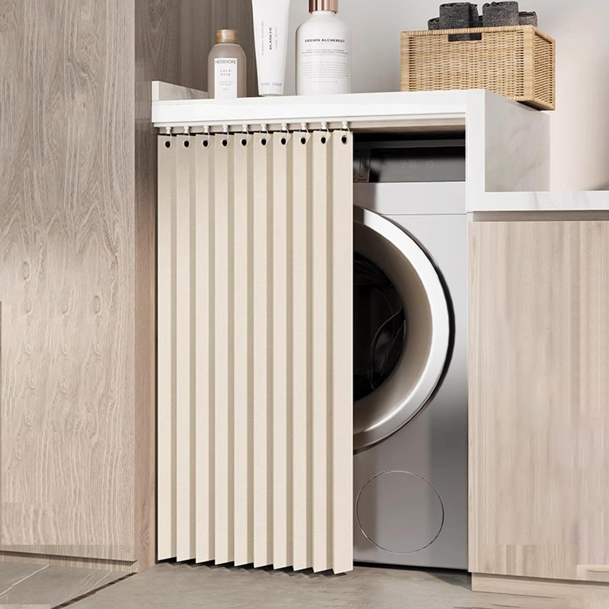 

Блэкаут 90см Ширина х 120см Одинарный для Маленького Кафе Премиум Блэкаут Термальный Холодная Энергия Однотонный С Памятью Комнатная Машина для и Туалетных Штор, Длинный, Панель, бежевый