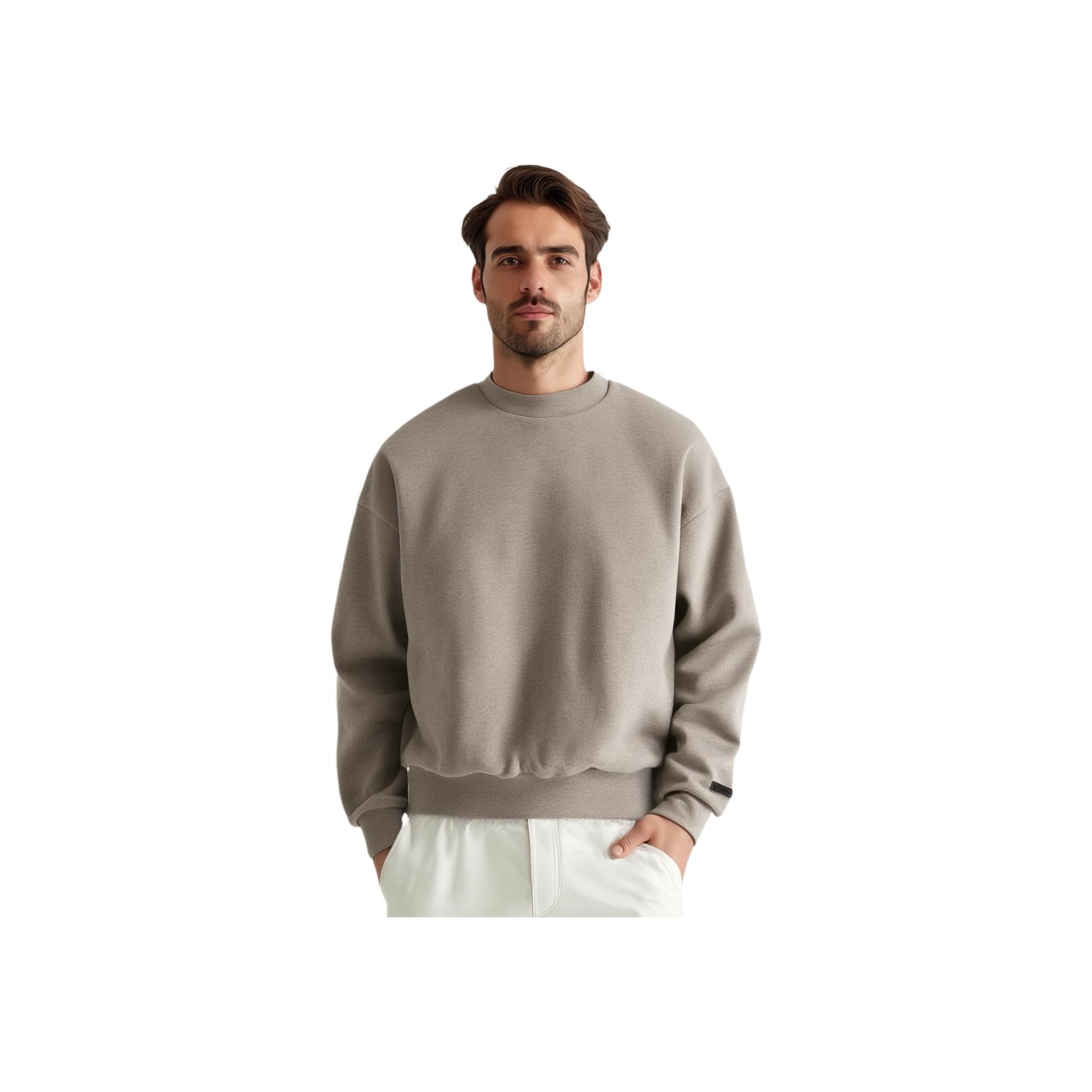 Fear of God Essentials Classic Fit Fleece Crewneck Homestead Heather Men Tops Grey 192AS252041F S