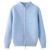 Kids' Unisex Wool Zip Cardigan: Half-Collar, Long-Sleeve Fashion Sweater