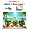 2D Tropical Beach Watermelon Backdrop Cartoon Fruit Summer Party Decor