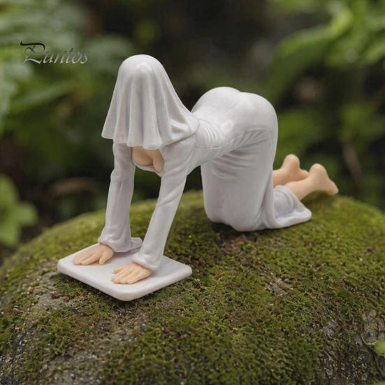 Unique Home Decorative Sculpture Ghost Girl Hooded Sculpture, Ethereal Mysterious Statue, Gothic Dark Academia Decor Queen Character Robe Figurine for