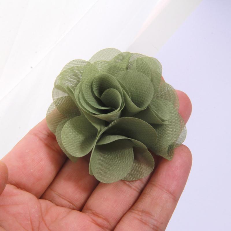 10 Stück 2,6" Tüll Niedlich Handgefertigt Kern Organza Chiffon Stoff Künstliche Gaze Blume Hochzeitskleid Hüte Stirnband Brosche DIY Zuhause