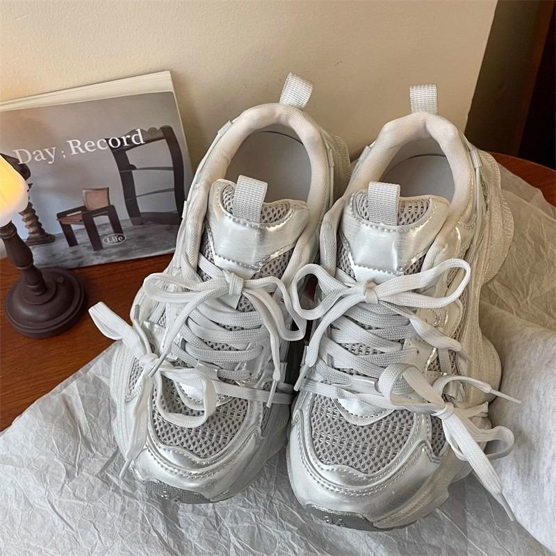 Leisure sports dirty shoes old spring and summer new muffin thick-soled versatile breathable dad shoes girl