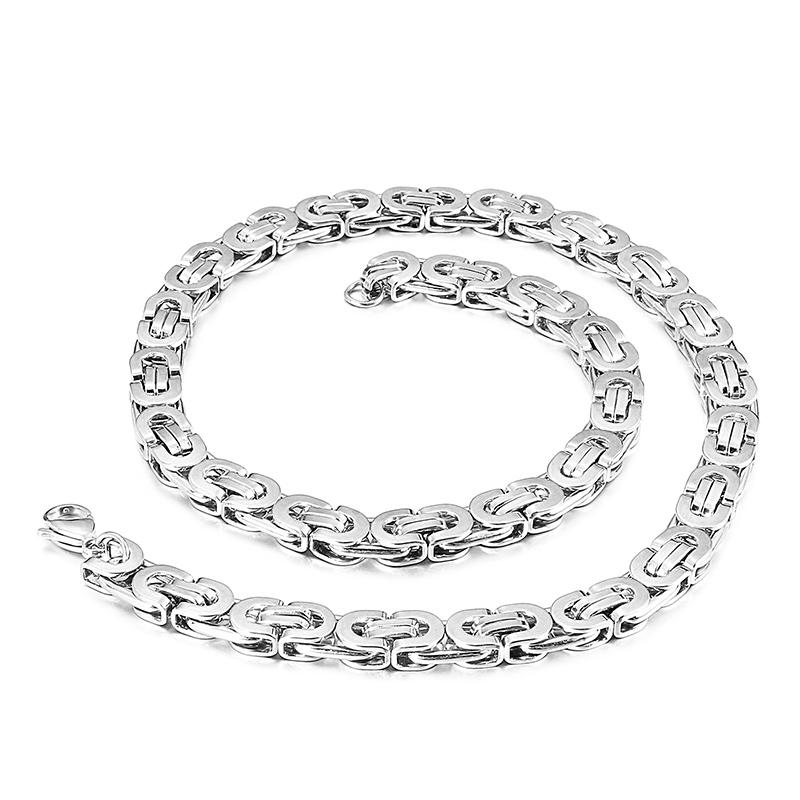 6/8/10mm Wide Hip Hop Punk Chain Necklace for Men Women Stainless Steel Chunky Choker Heavy Link Jewelry Polished Charm Gift