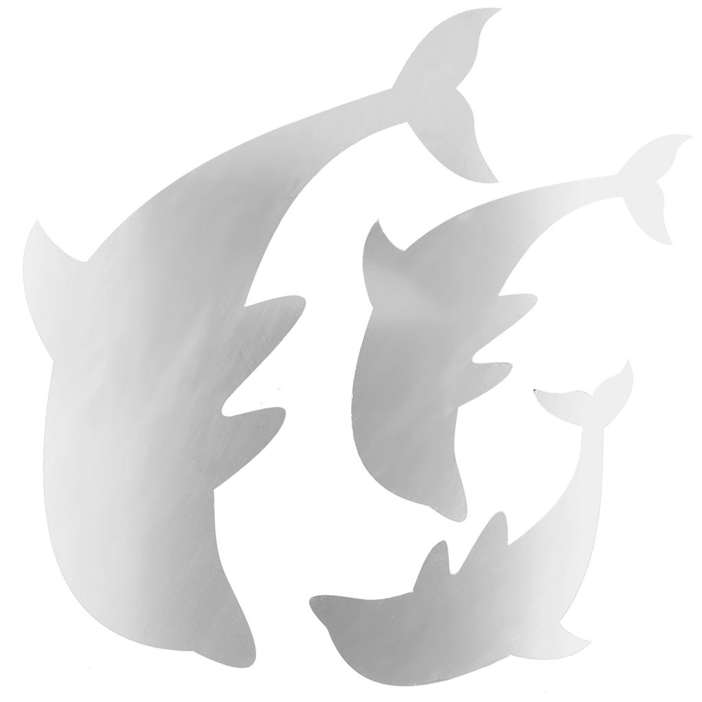 Cute Dolphins Shaped Mirror Wall Sticker Removable Background DIY Kids Room Home DecorationSilver