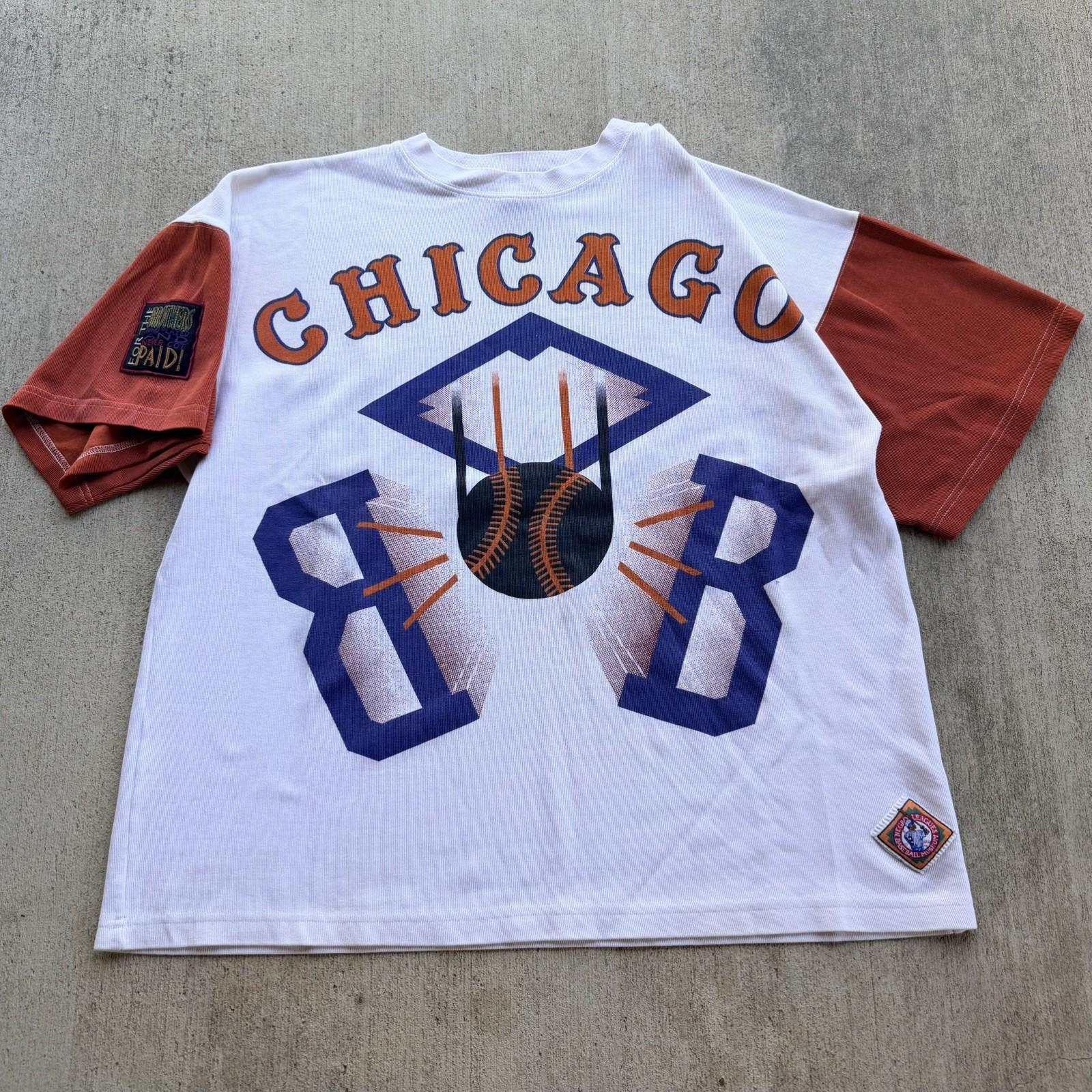 Rare Vintage 90 Chicago Bombers American Giants Shirt Men 2X Beige Negro League Unisex T-Shirt XL