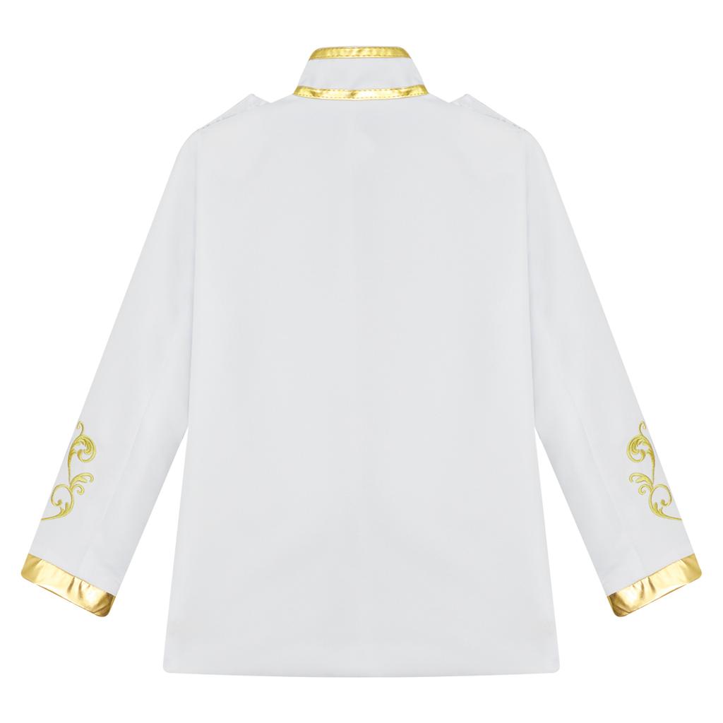 Boys Halloween Medieval Prince Costume Gold Embroidered Jacket Retro Palace Court Uniform