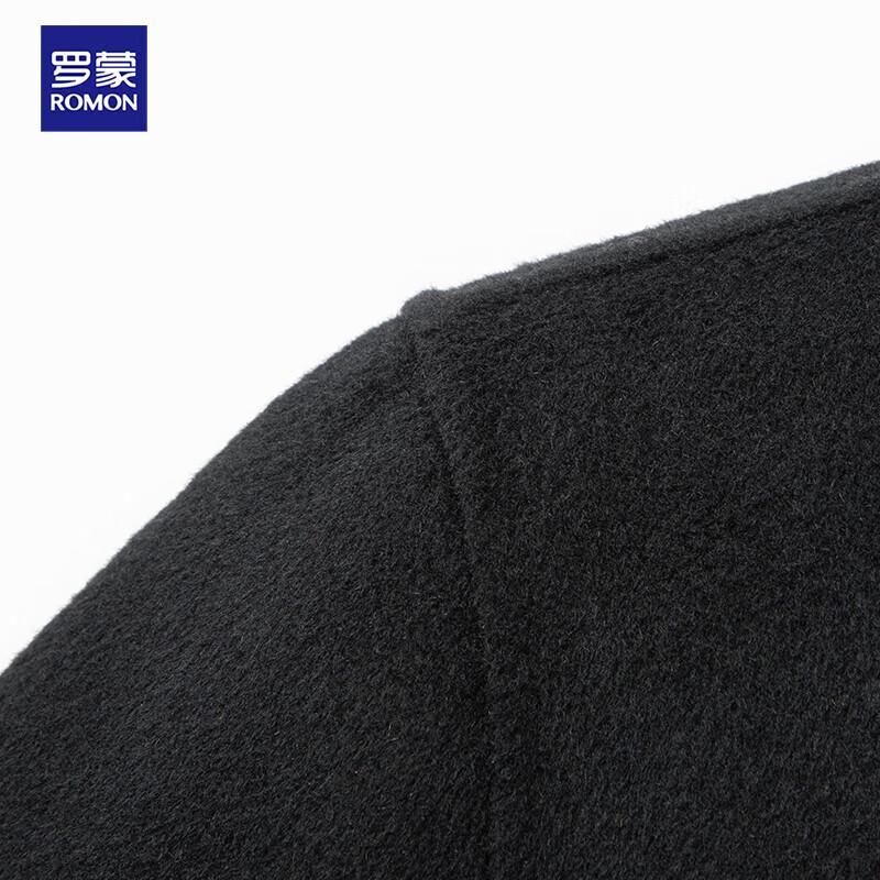 Romon Men's Extra Long Over-the-Knee Merino Wool Double-Faced Trench Coat