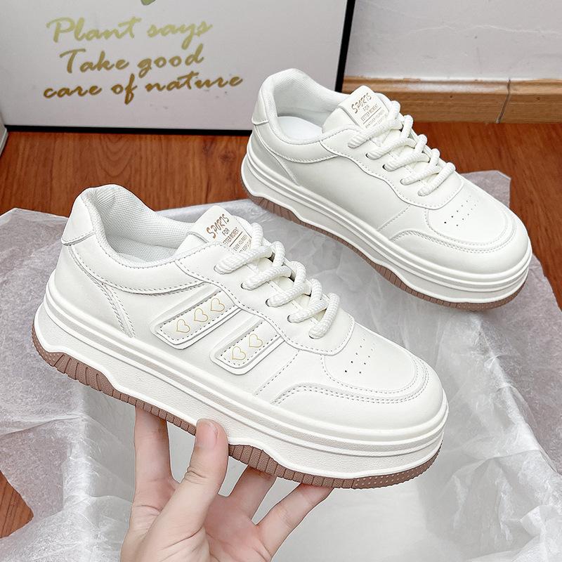 

Дышащая сетка белые туфли дофаминовые женские туфли 2024 осень новая мода универсальные повседневные туфли студенческие туфли на платформе 35