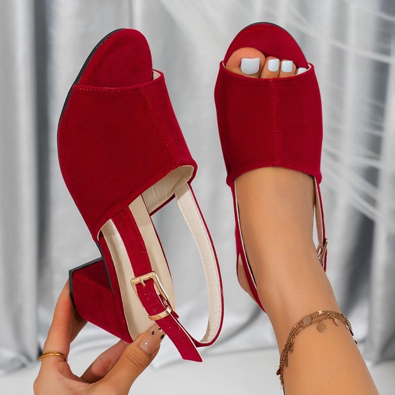 New temperament high-heeled sandals women's summer open-toed sexy large-size suede sandals 43