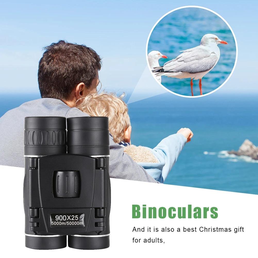 High Power Night Vision Binoculars For Adults 900x25,hd Waterproof Telescope For Bird Watching Hunting Travel, Compact Long Range Folding Optics
