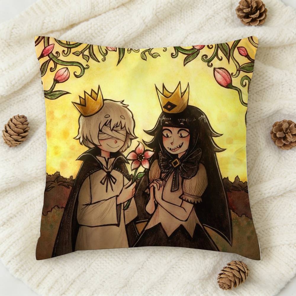 New L-Liar Princess And The Blind Double-Sided Printed Square Decorative Cushion Cover For Sofa Living Room Home Decor Peach skin 18*18(CM)-1Pcs