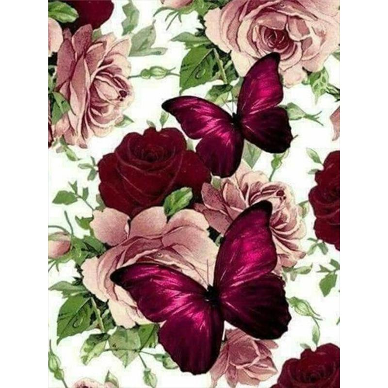 Full Round Diamond Painting Flower Butterfly Pictures Of Rhinestones Diamond Embroidery Animal Cross Stitch Home Decor