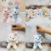 Adorable Hat Birthday Bear Pendant Cute Cartoon Girl Plush Keychain Kid Backpack