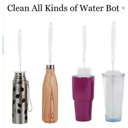 Plastic Nylon Brush Long Water Bottle Cleaning Brush (Multicolour) - Set of 2 JL166839799835